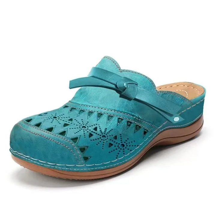 Willow Perforated Wedge Clogs - Color:Lake Blue;Size:35