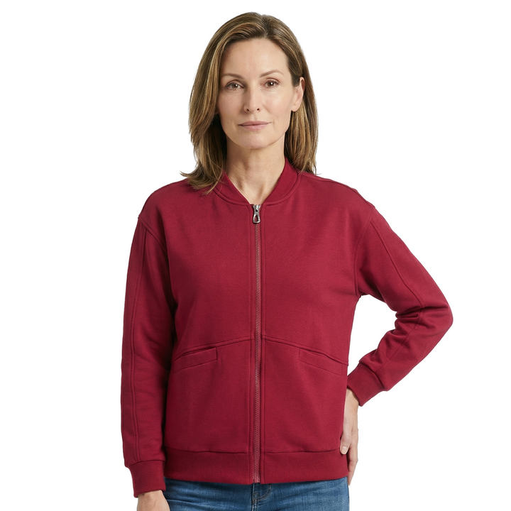 Wine Red Avery Cotton Blend Jacket 4