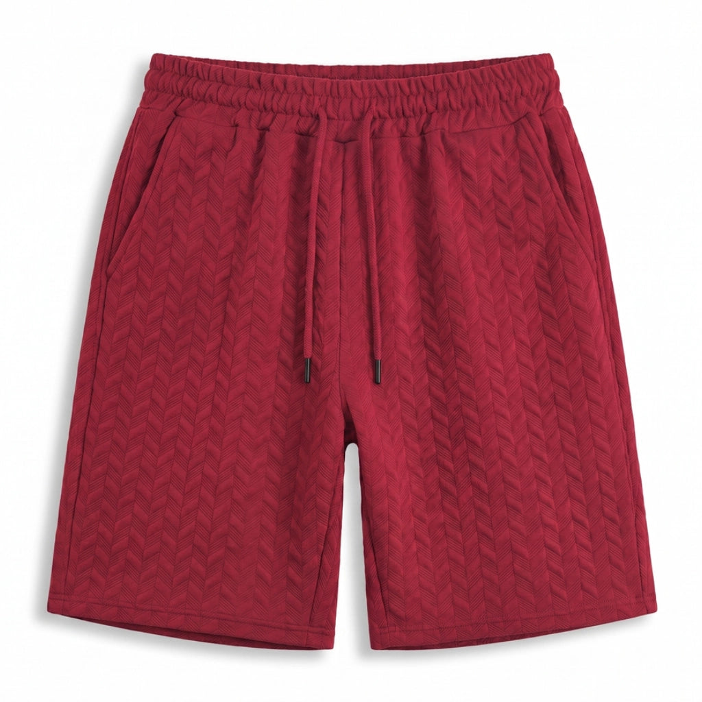 Zac Jacquard Shorts - Color:Wine Red;Size:XS