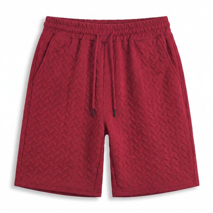 Zac Jacquard Shorts - Color:Wine Red;Size:XS