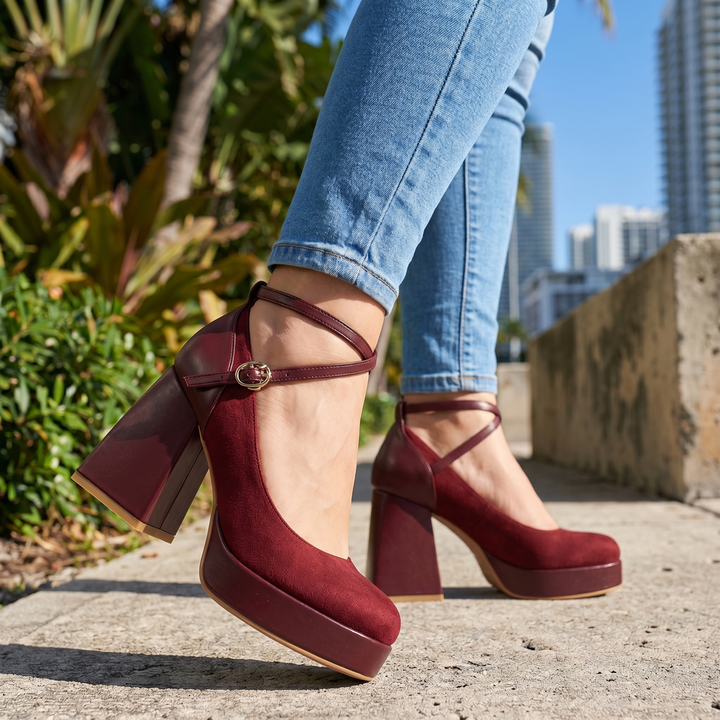 Wine Red Elara Vance Mary Janes 1