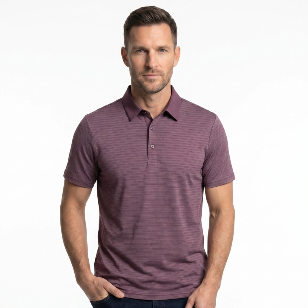 Harding Striped Knit Polo Shirt