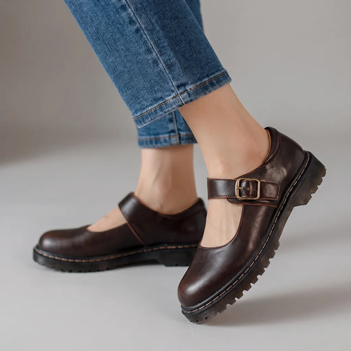 Winifred | Mary Jane Shoes - Color:Brown;Size:35