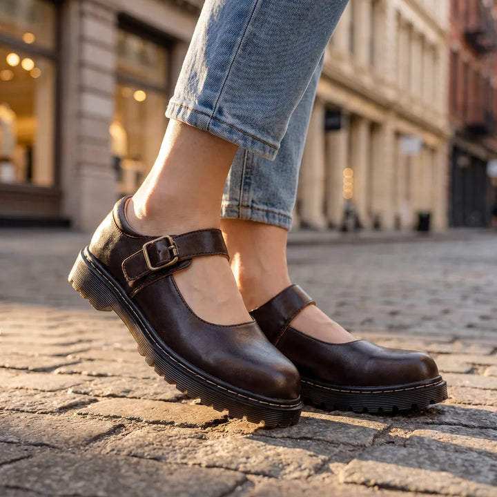 Women's Brown Wyatt Platform Mary Janes