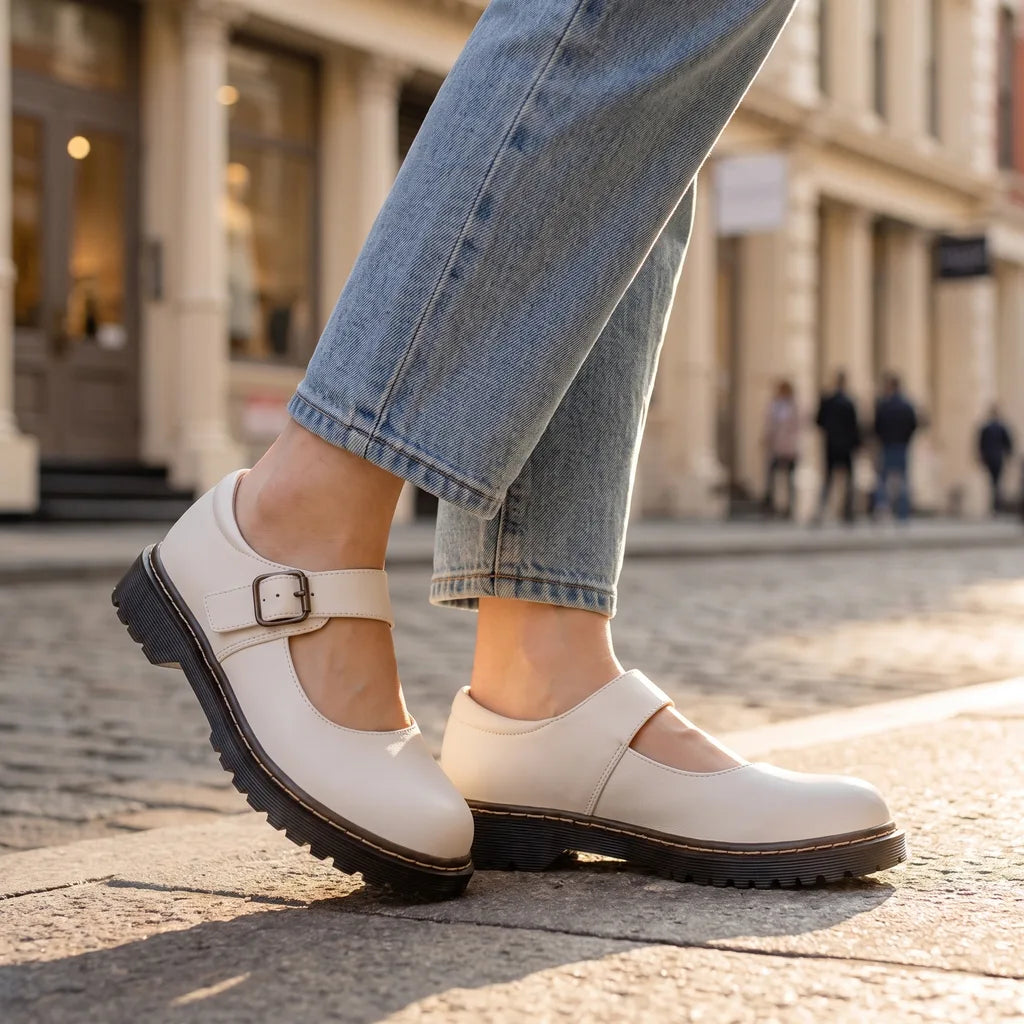 Women's Ivory white Wyatt Platform Mary Janes