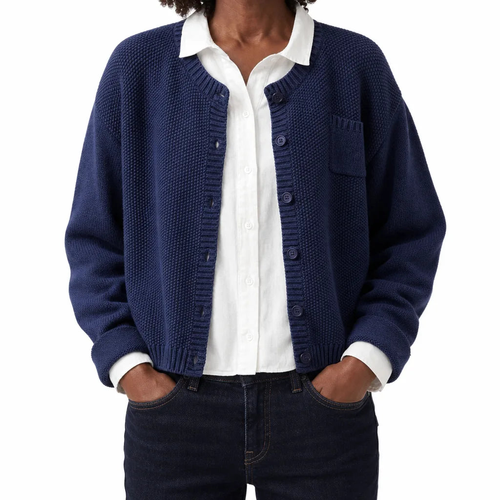 Winifred | Women's Cardigan for Warmth - Color:Blue;Size:XS