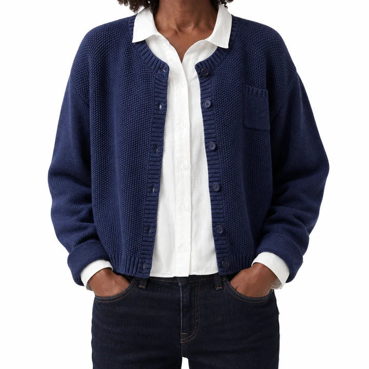 Winifred | Women's Cardigan for Warmth - Color:Blue;Size:XS