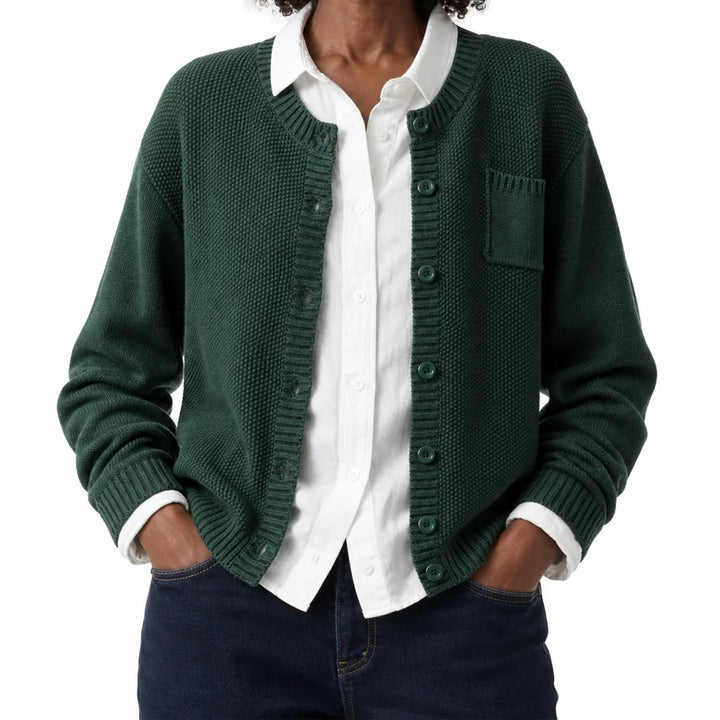 Winifred | Women's Cardigan for Warmth - Color:Green;Size:XS