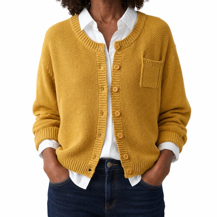 Winifred | Women's Cardigan for Warmth - Color:Yellow;Size:XS