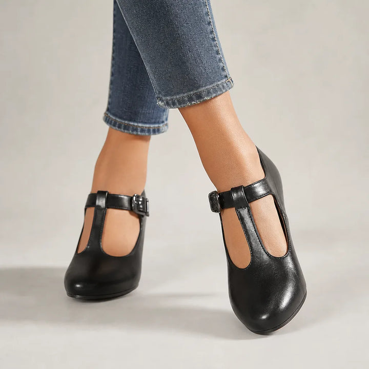 Winifred | Women's Classic Mary Jane Heels - Color:Black;Size:35