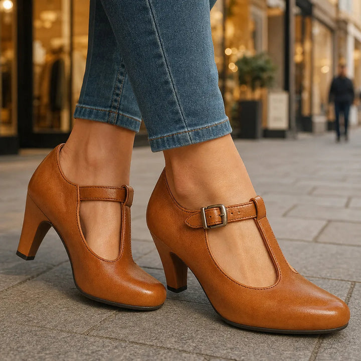 Women's Yellow Winifred | Women's Orthopedic Classic Mary Jane Heels