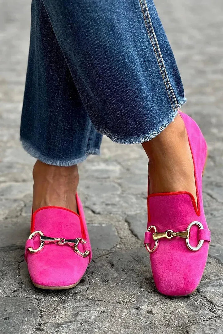 Winona | Women's Fluorescent Loafers - Color:Deep Pink;Size:35