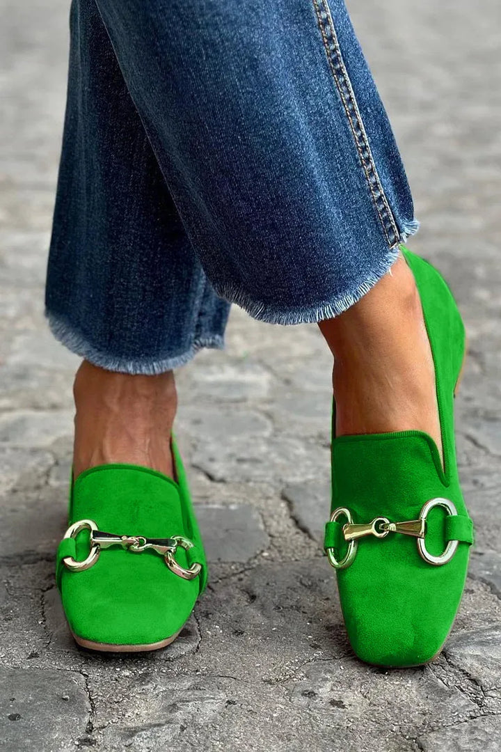 Winona | Women's Fluorescent Loafers - Color:Green;Size:35