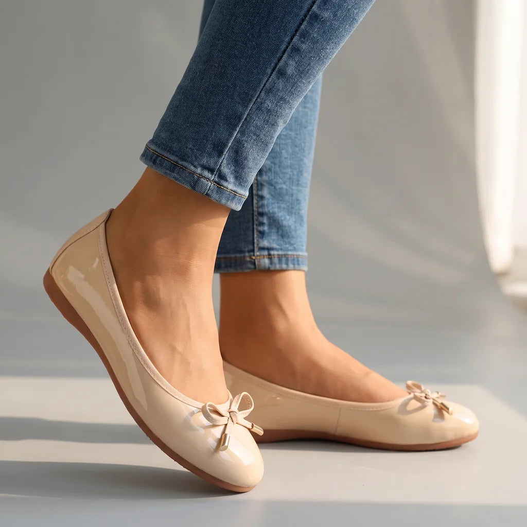 Wolfe | Womens Ballet Flats - Color:Beige;Size:35