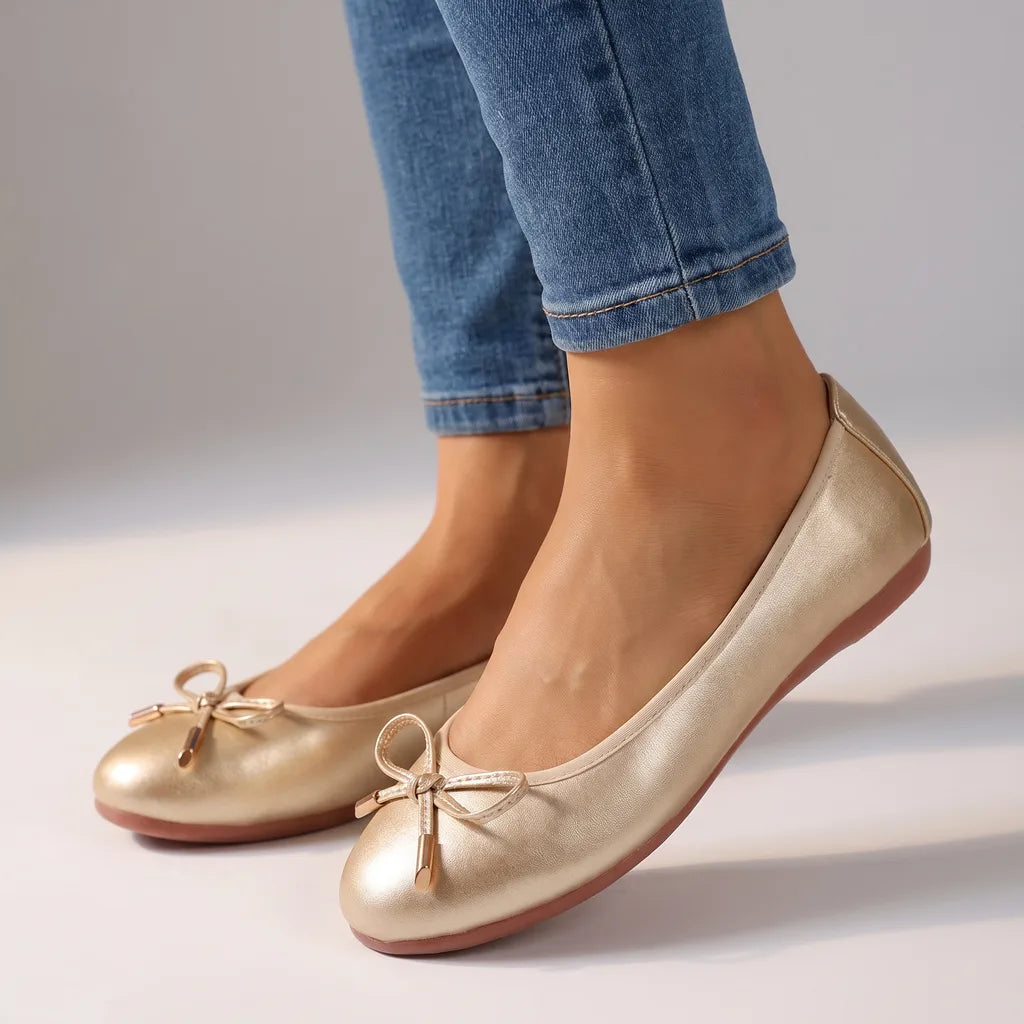 Wolfe | Womens Ballet Flats - Color:Gold;Size:35