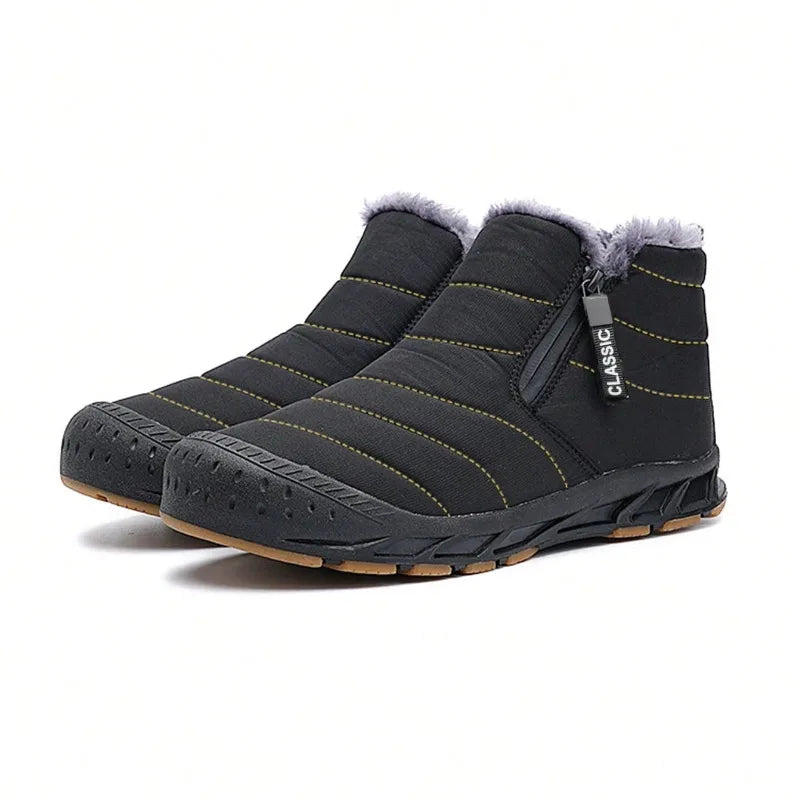 Wolfpine | Men's Waterproof Thermal Winter Boots - Size:38;Color:Black