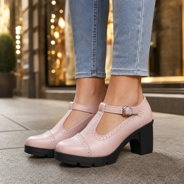 Women's Pink Woodward | Women's Orthopedic Block-Heel Mary Jane Shoes