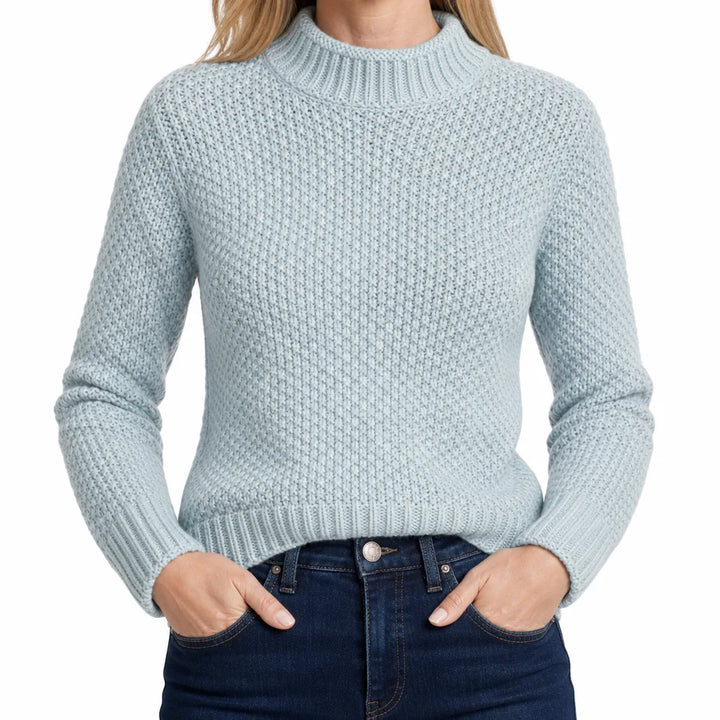 Wren Cowl Neck Knit Sweater - Color:Blue;Size:XS