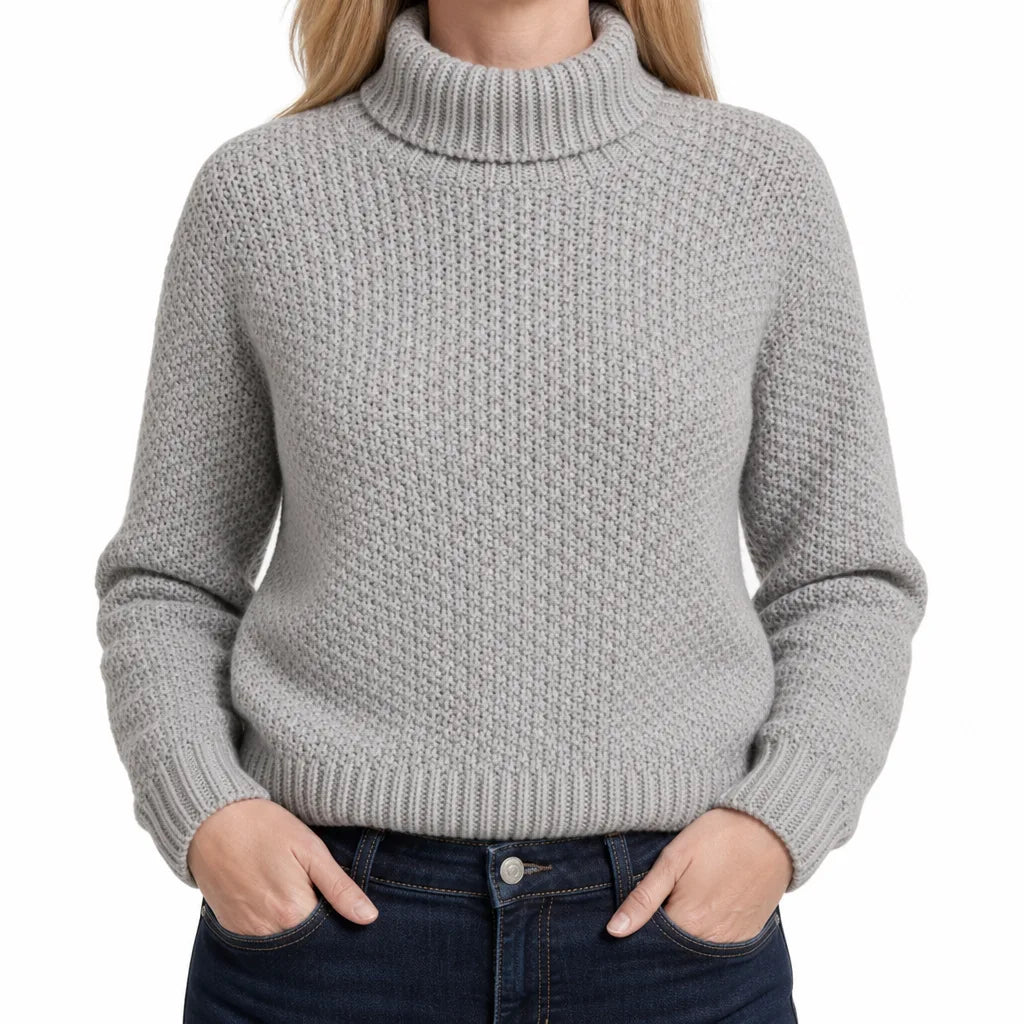 Wren Cowl Neck Knit Sweater - Color:Gray;Size:XS