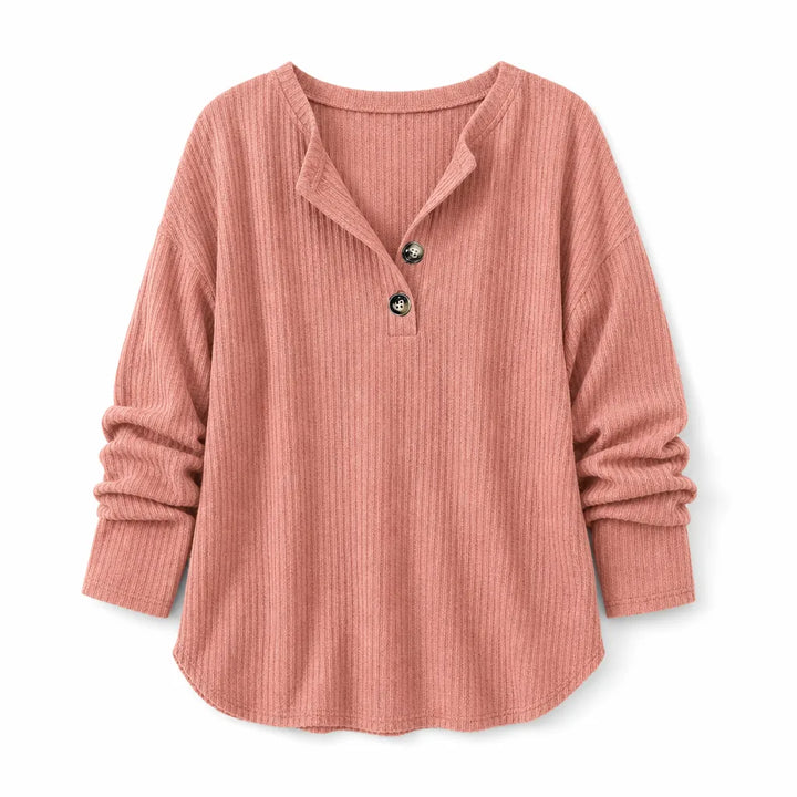 Women's Pink Faulkner Ribbed Half-Placket Pullover