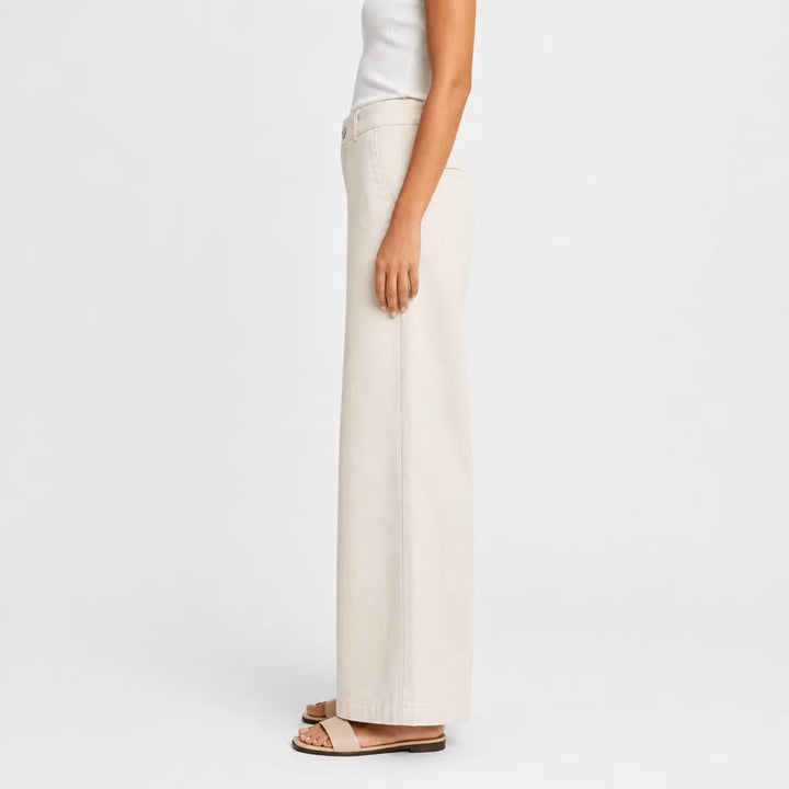 Women's Beige Stockton Cropped Wide Leg Pants