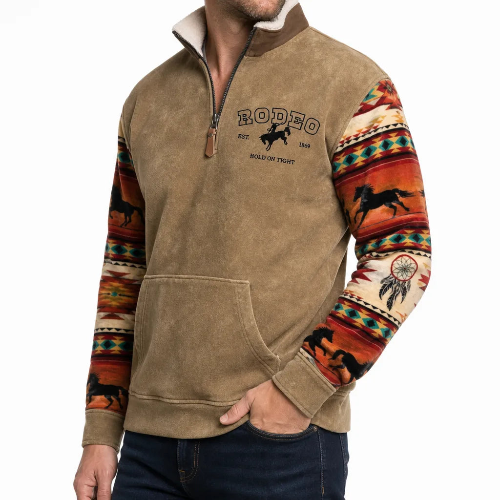 Men's A Ryder Half Zip Printed Jacket