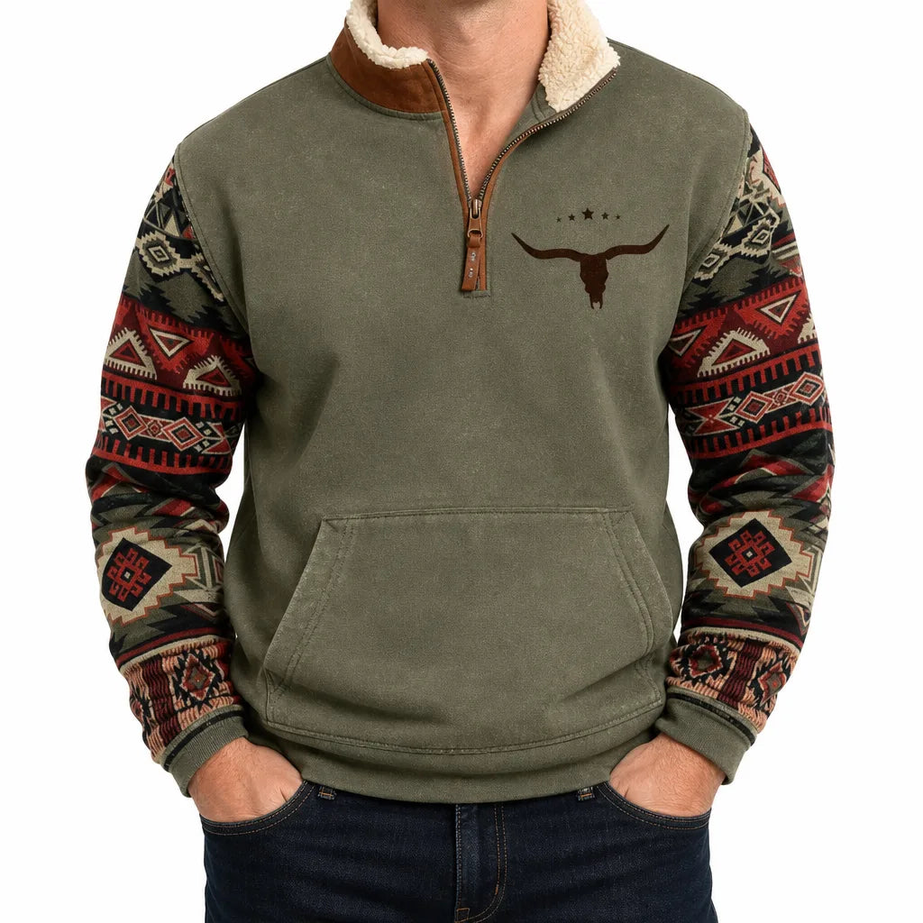 Wyatt | Men's Fall Western Barn Jacket - Color:Green Multicolored;Size:XS