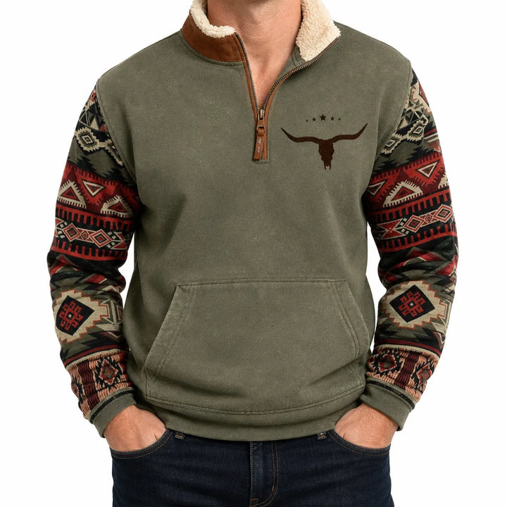 Wyatt | Men's Fall Western Barn Jacket - Color:Green Multicolored;Size:XS