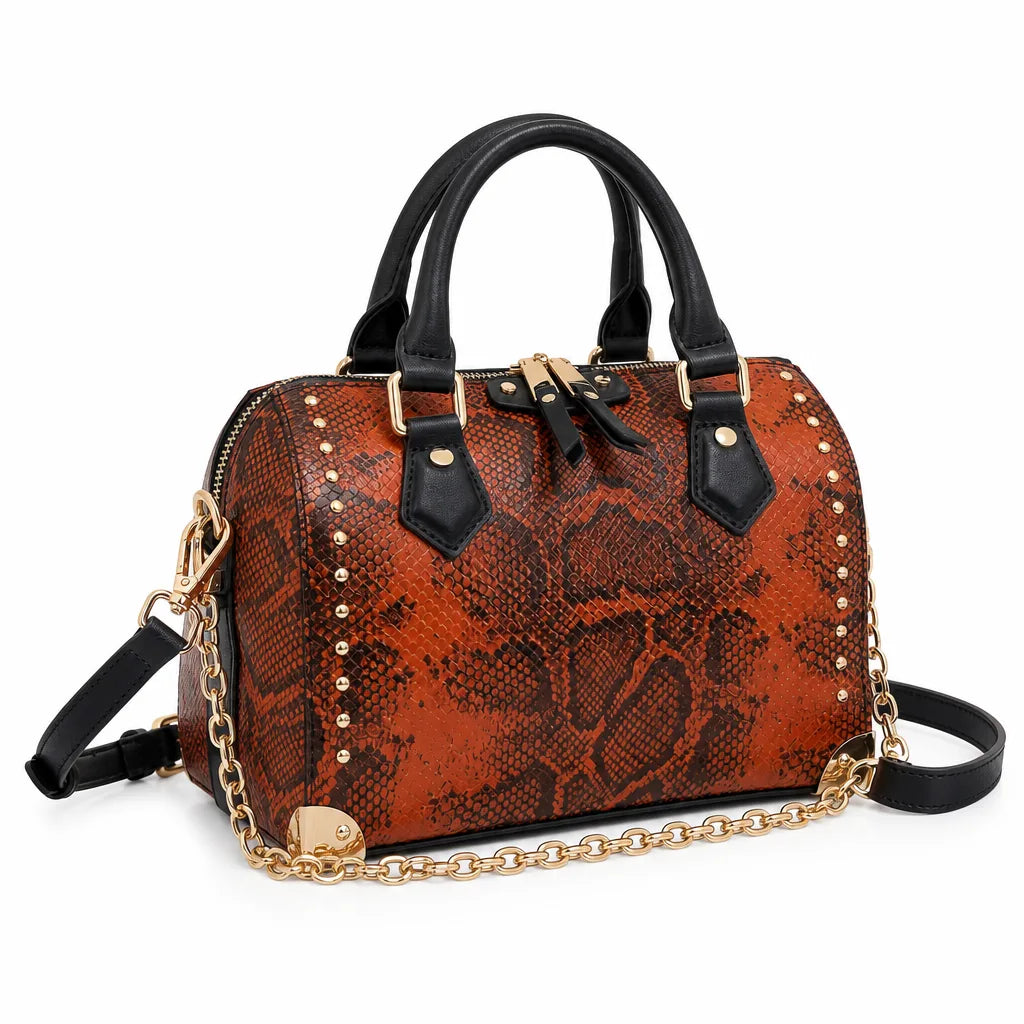 Women's Brown Wyatt Snake Print Pillow Bag
