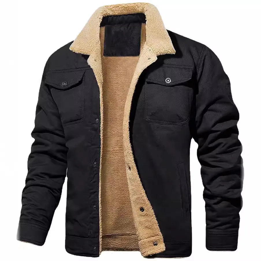 Wyche | Men's Sherpa Lined Bomber Jacket  - Color:Black;Size:XS