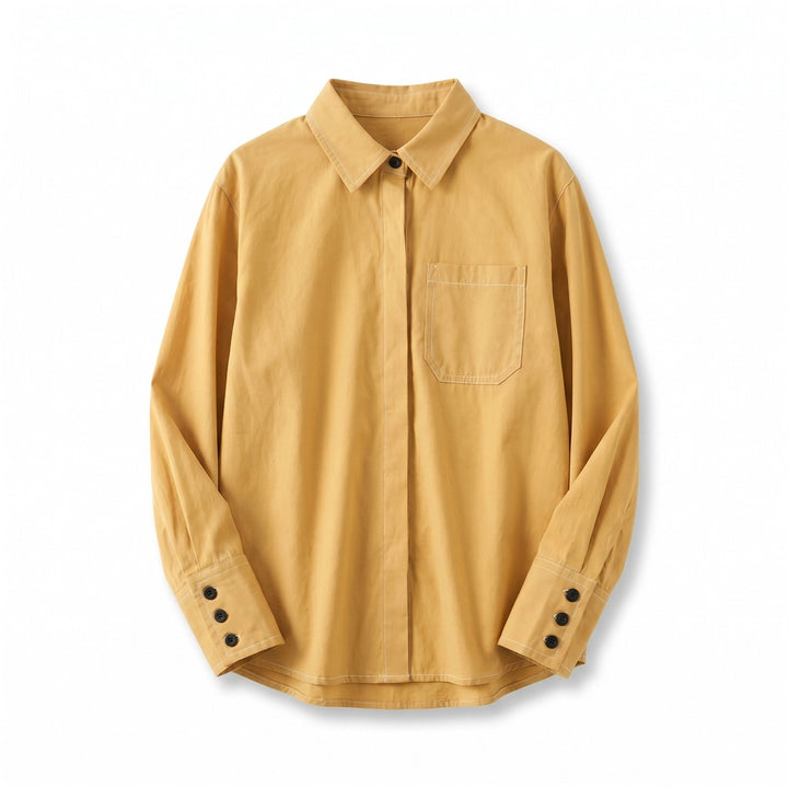 Morgan Button-Up Shirt - Color:Yellow;Size:S
