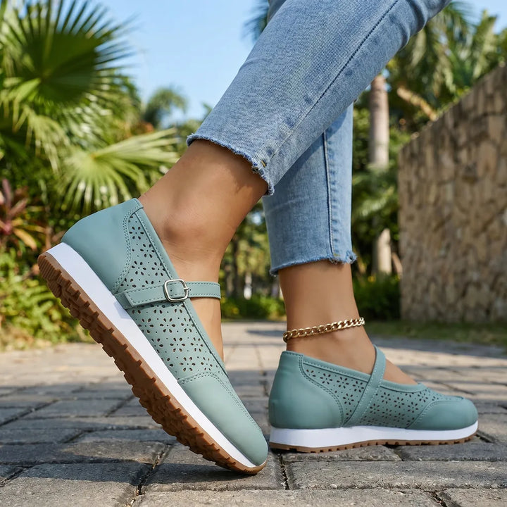 Green Sloane Miller Cutout Flats 1
