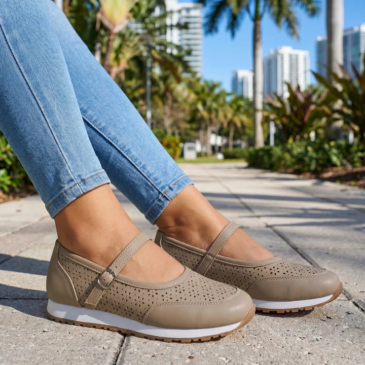 Khaki Sloane Miller Cutout Flats 1